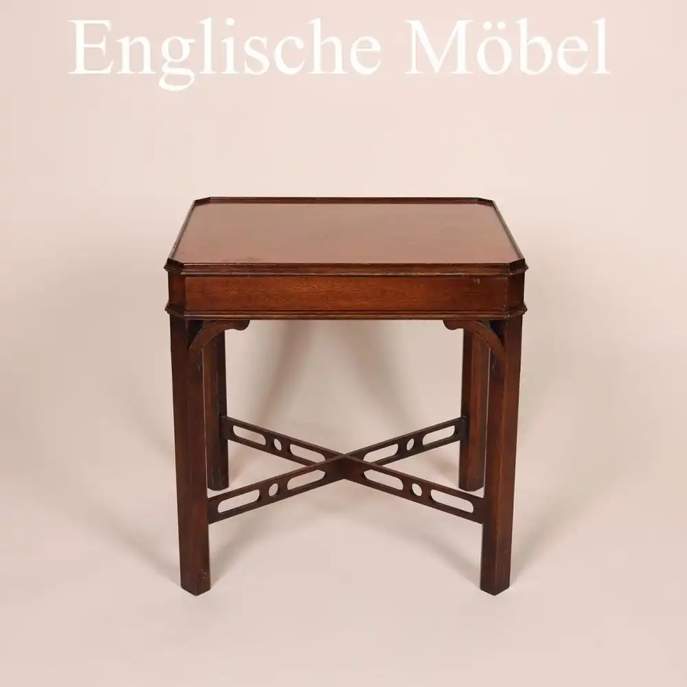 Englische Möbel Beistelltisch Lampentisch Mahagoni Bevan & Funnell Geheimfach UK 0