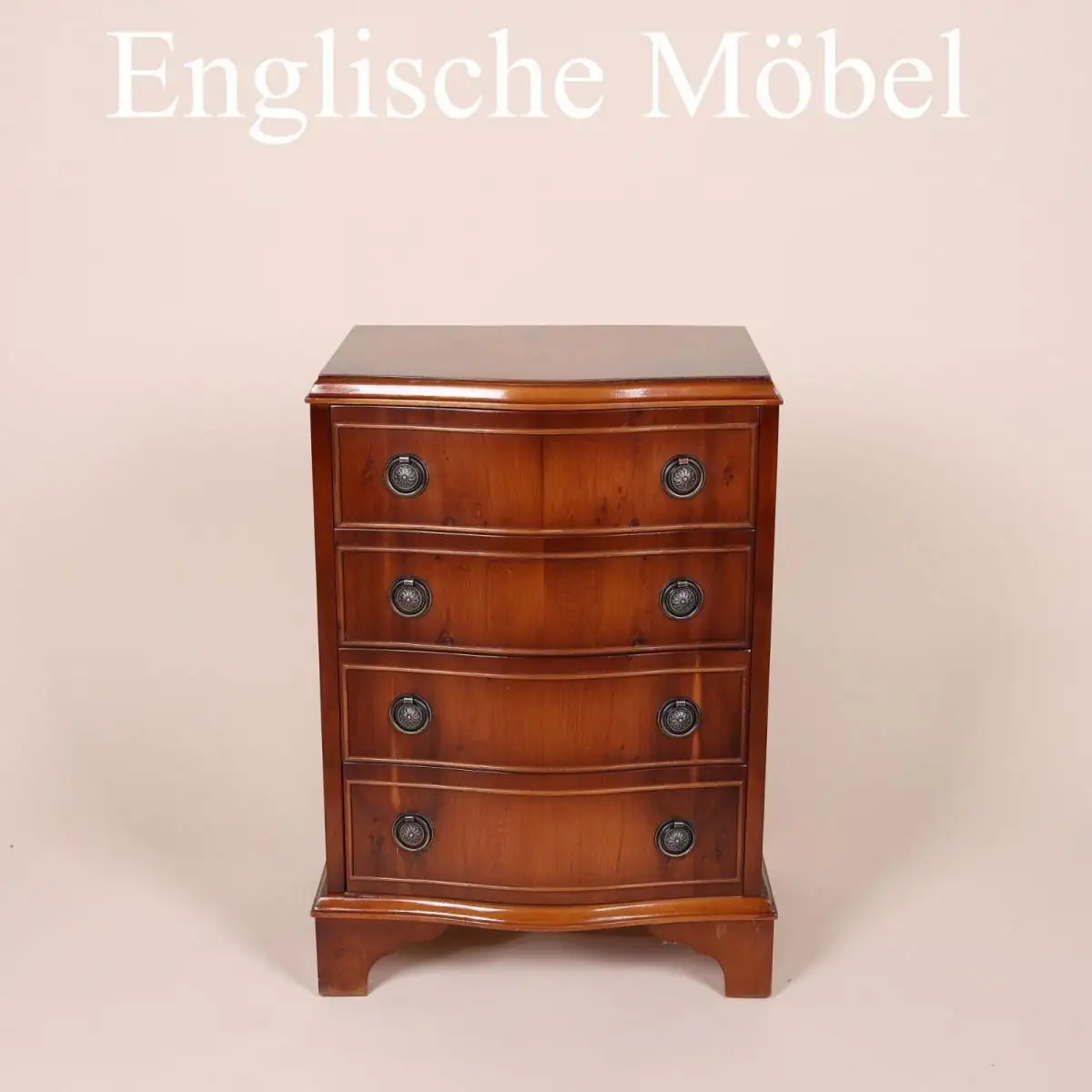 Englische Möbel Stil Regency Kommode Eibe Serpentine Front Schubfächer Messing 0