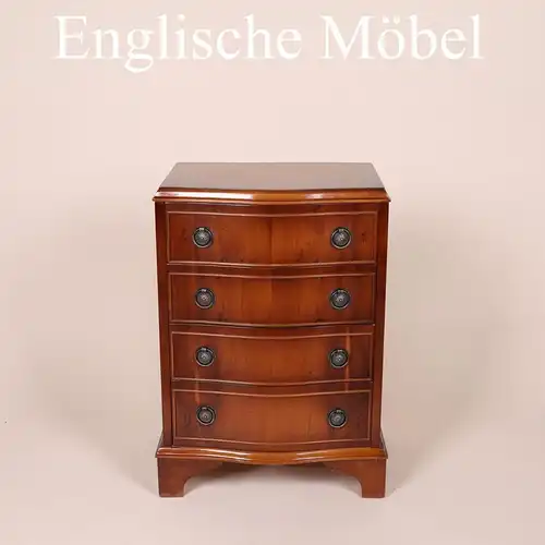 Englische Möbel Stil Regency Kommode Eibe Serpentine Front Schubfächer Messing