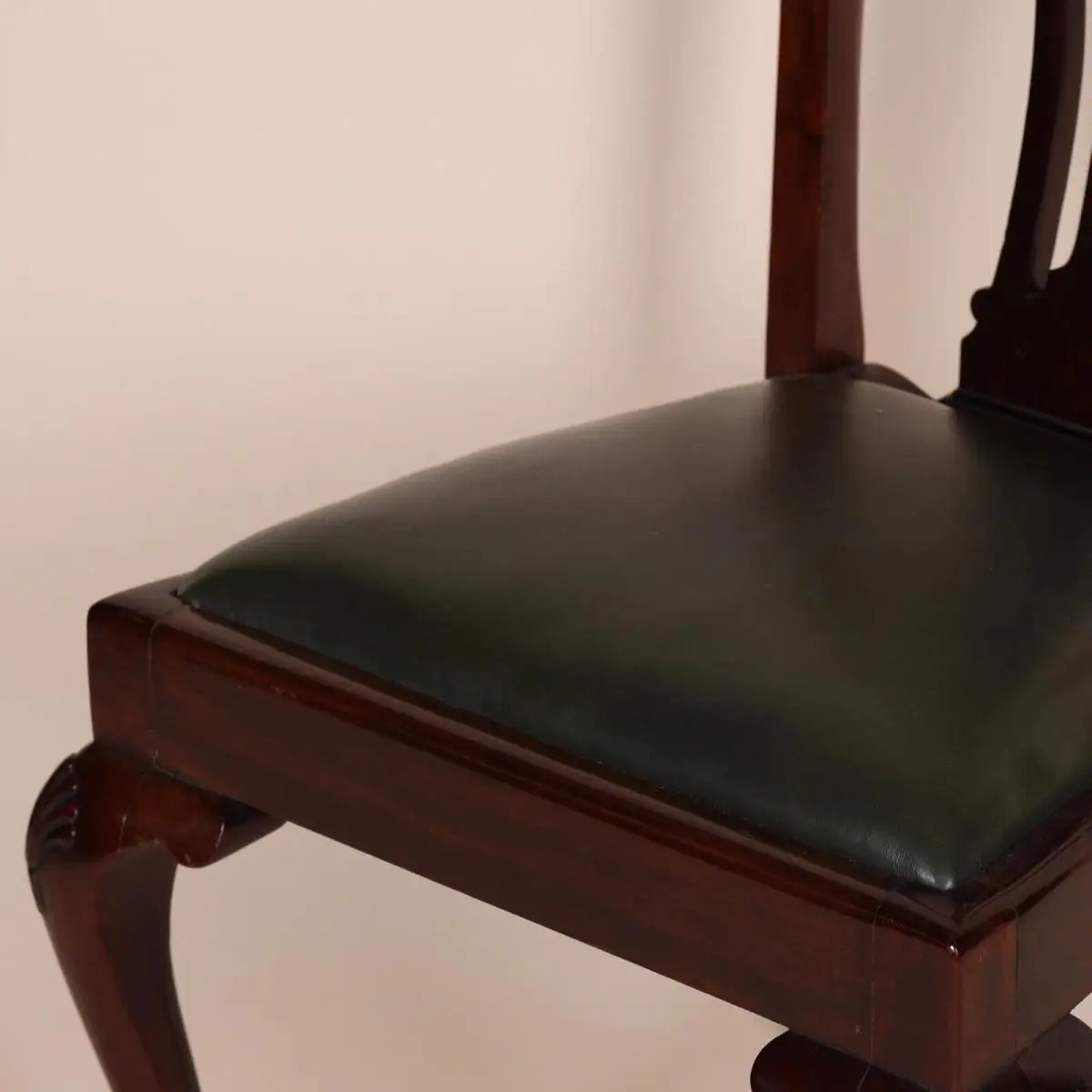 Englische Möbel Antik Set von 4 Edwardian Esszimmer Esstisch Stuhl Stühle Leder 2