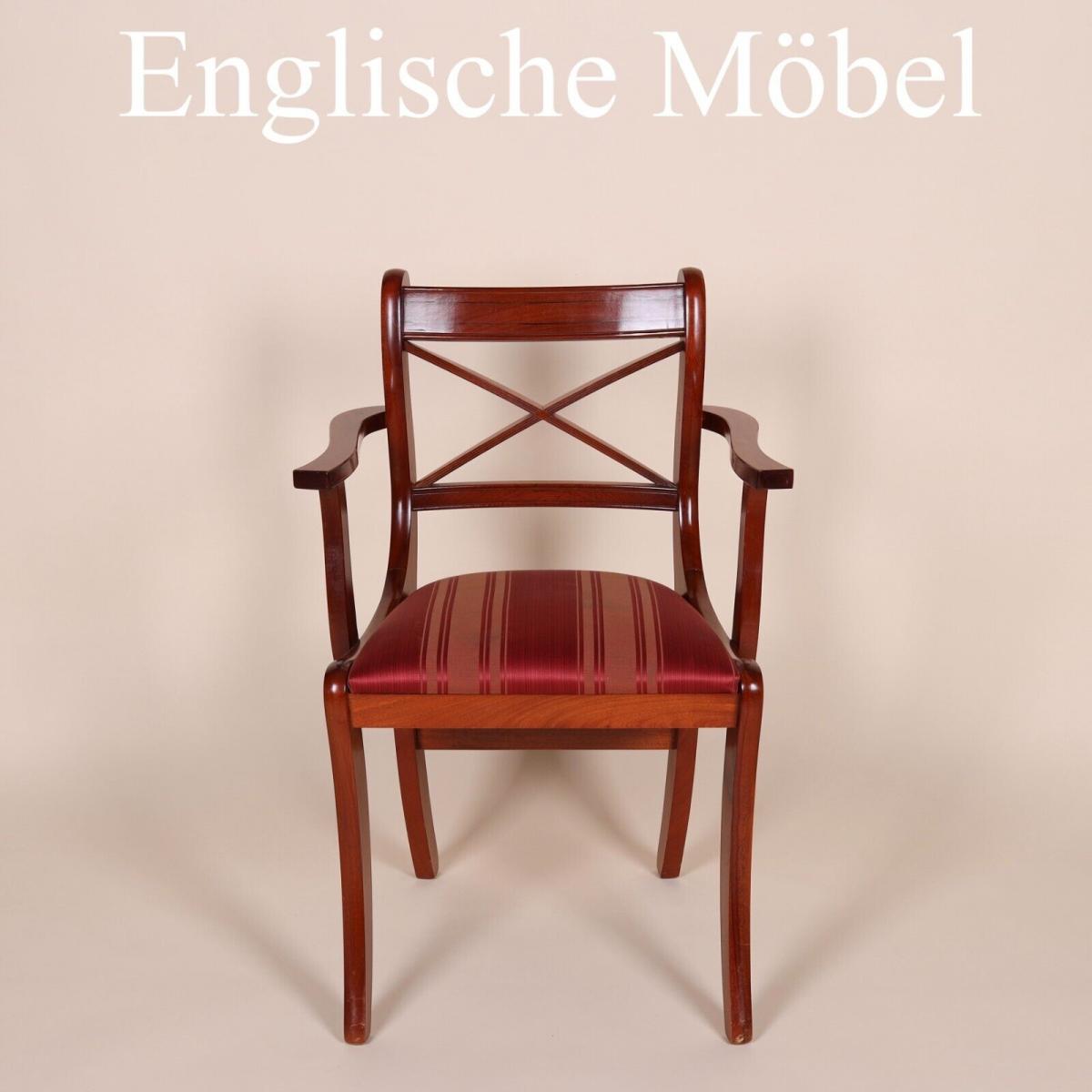 Englische M�bel original Esszimmer Esstisch Stuhl St�hle Cross Stick Armlehne UK 0