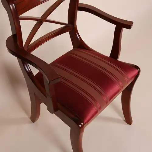 Englische Möbel Set von 2 Esszimmer Esstisch Stuhl Stühle Cross Stick m Armlehne