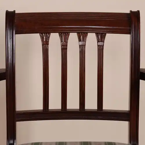 Englische Möbel Regency Set von 4 Esszimmer Stühle Stuhl 1 mit Armlehne Mahagoni