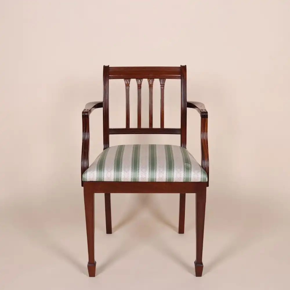 Englische Möbel Regency Set von 4 Esszimmer Stühle Stuhl 1 mit Armlehne Mahagoni 4