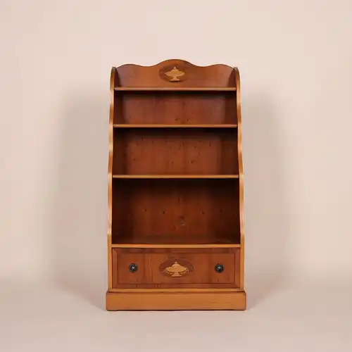 Englische Möbel original Bücherregal Eibe Highboard Bookcase Schubfach Intarsie