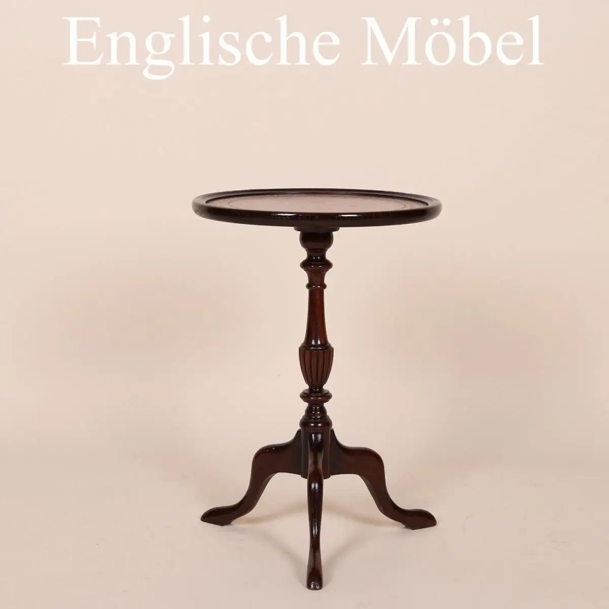 Englische Möbel Regency Stilmöbel Mahagoni Tisch Beistelltisch Weintisch Leder 0