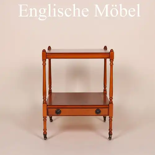 Englische Möbel Stilmöbel Regency Eibe Tisch Beistelltisch Lampentisch 2 Ebene