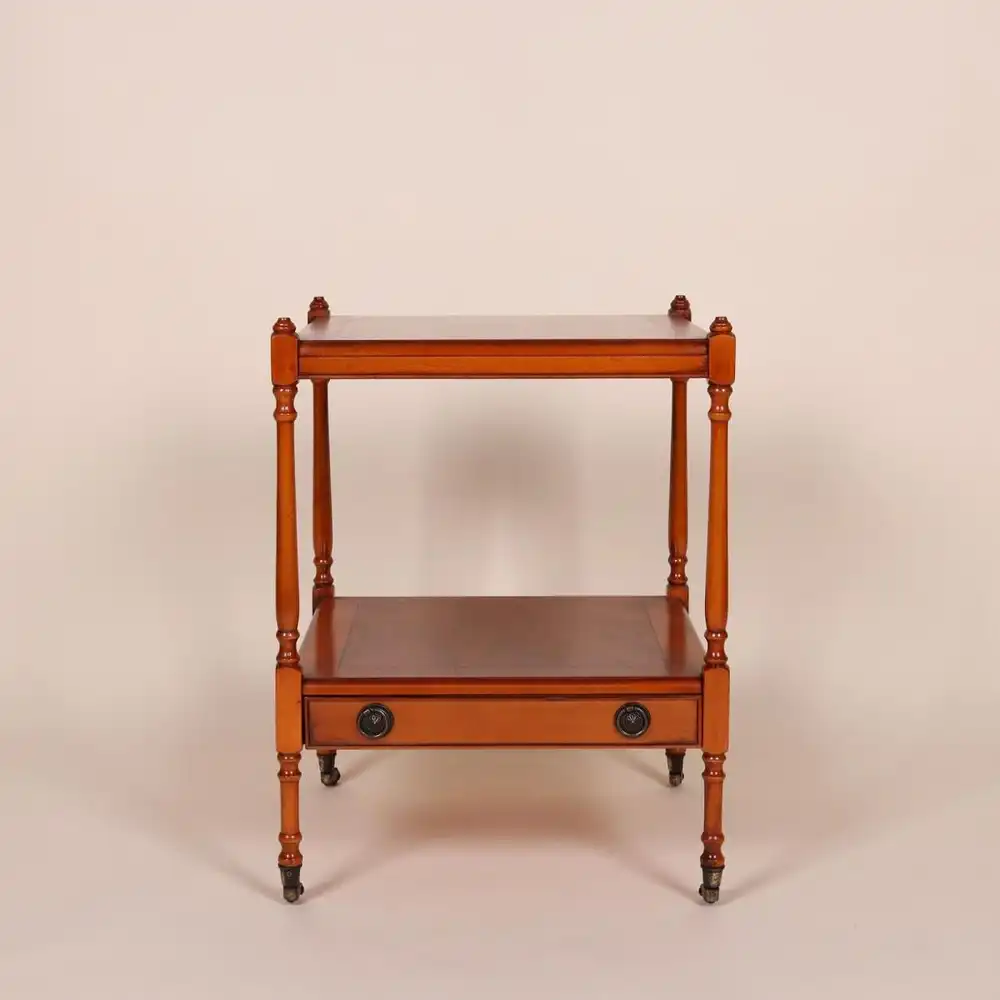 Englische Möbel Stilmöbel Regency Eibe Tisch Beistelltisch Lampentisch 2 Ebene 4