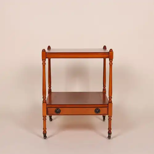 Englische Möbel Stilmöbel Regency Eibe Tisch Beistelltisch Lampentisch 2 Ebene