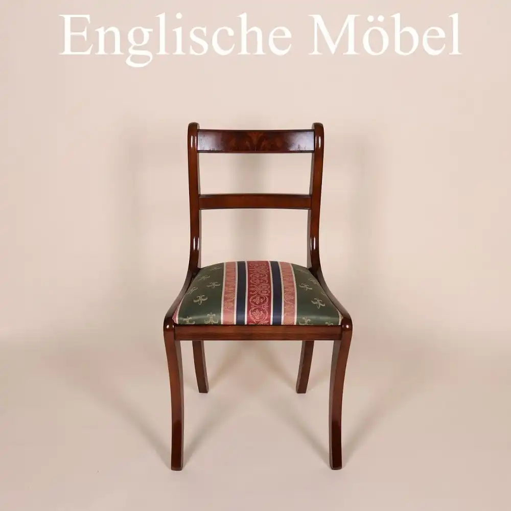Englische Möbel Regency Set von 4 Mahagoni Esszimmer Esstisch Stuhl Stühle UK 0
