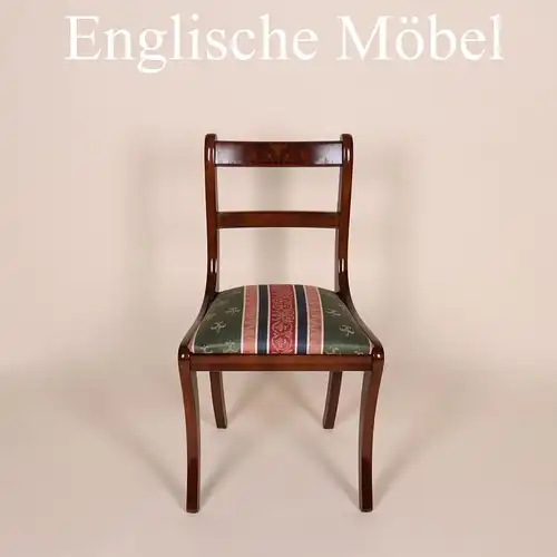 Englische Möbel Regency Set von 4 Mahagoni Esszimmer Esstisch Stuhl Stühle UK