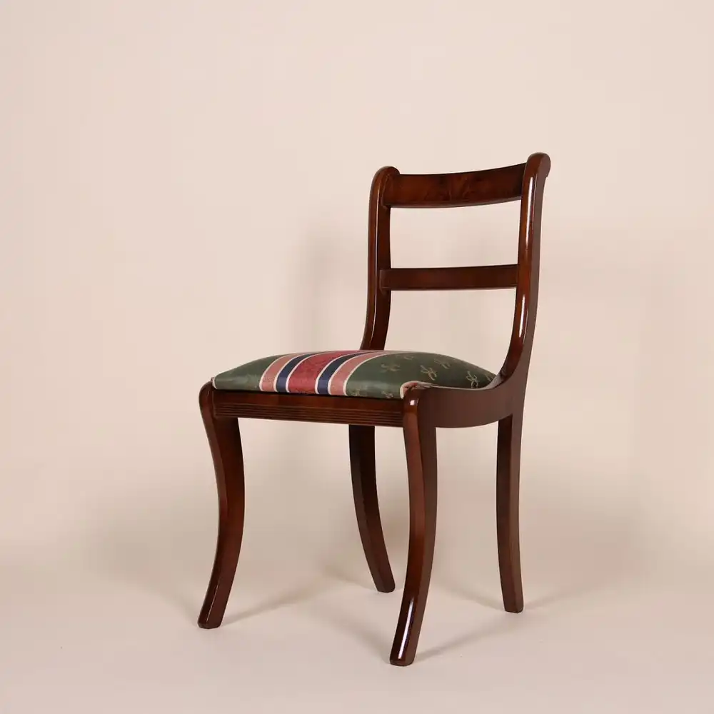 Englische Möbel Regency Set von 4 Mahagoni Esszimmer Esstisch Stuhl Stühle UK 1