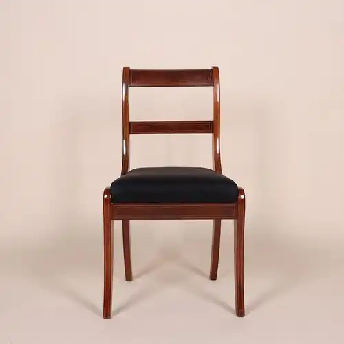 Englische Möbel Set von 2 Esszimmer Esstisch Stuhl Stühl Intarsie Regency UK