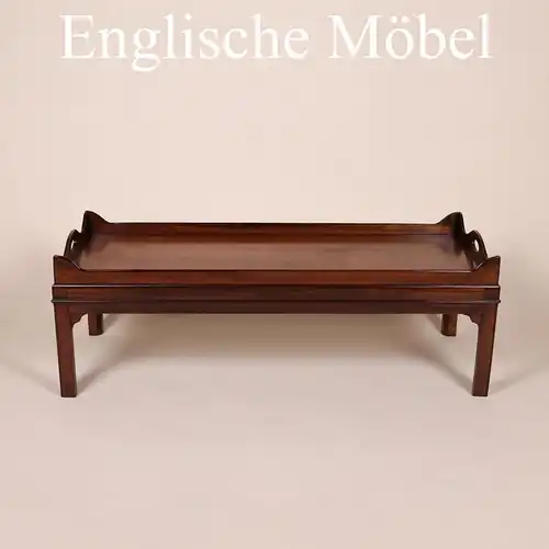 Englische Möbel Regency Mahagoni Couchtisch Sofatisch Tisch Tablett u Griffe UK