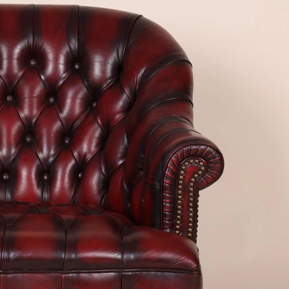 Englische Möbel Original Chesterfield Sitzbank Sofa Bank Leder Stilmöbel England 2