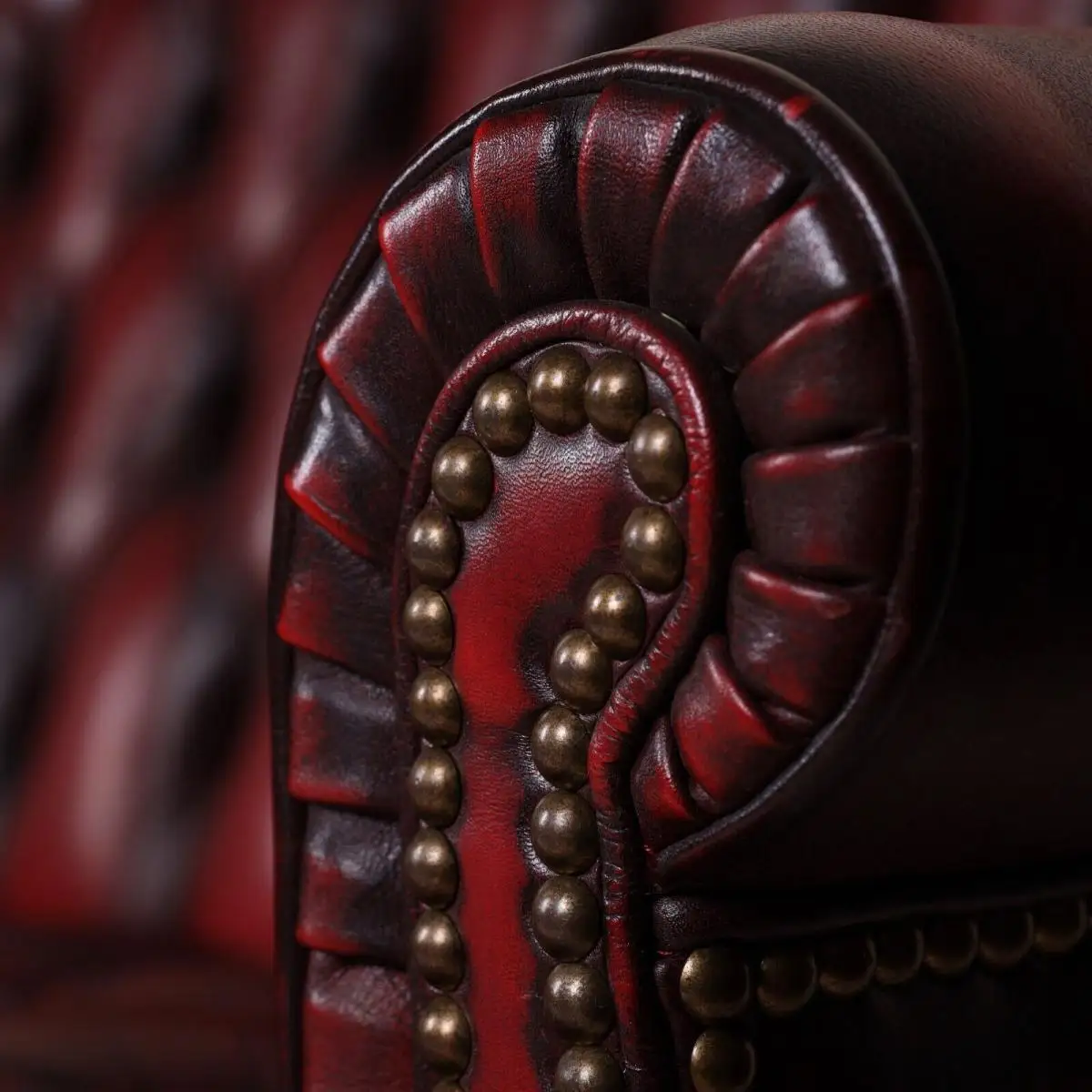 Englische Möbel Original Chesterfield Sitzbank Sofa Bank Leder Stilmöbel England 4