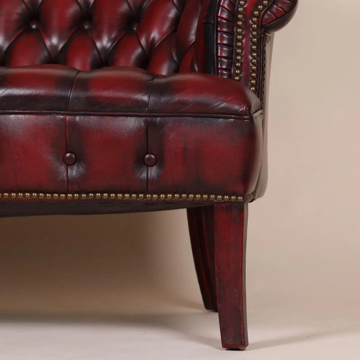 Englische Möbel Original Chesterfield Sitzbank Sofa Bank Leder Stilmöbel England 5