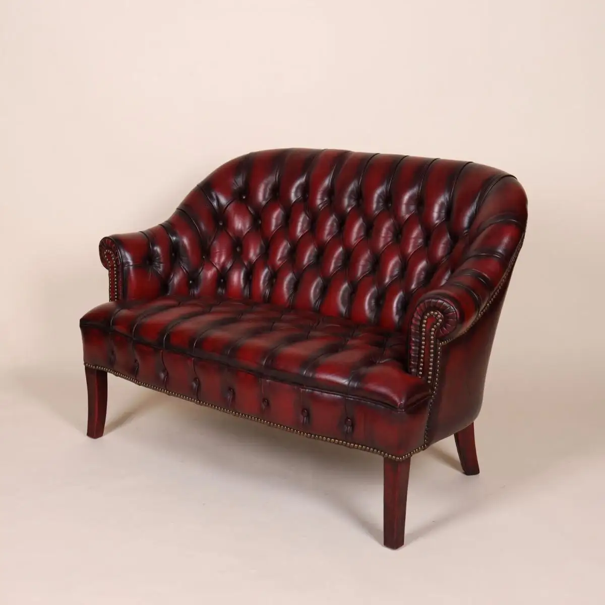 Englische Möbel Original Chesterfield Sitzbank Sofa Bank Leder Stilmöbel England 7