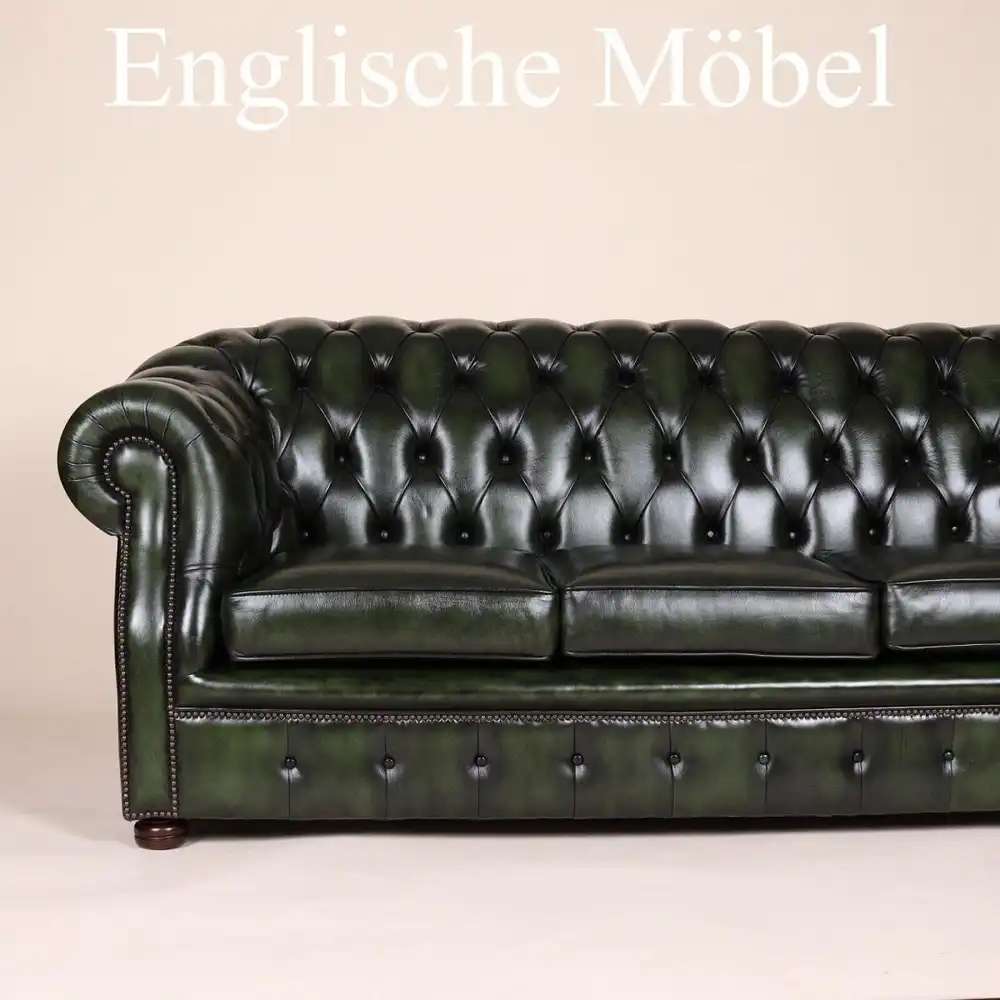 Englische Mbel Chesterfield Sofa 3-Sitzer Antik Leder Bro Herrenzimmer NEU UK 0