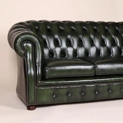 Englische Möbel Chesterfield Sofa 3-Sitzer Antik Leder Büro Herrenzimmer NEU UK