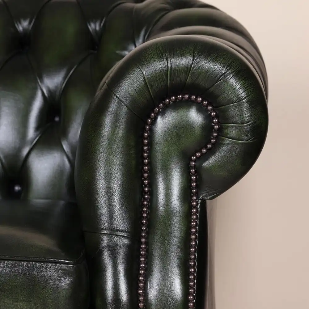 Englische Möbel Chesterfield Sofa 3-Sitzer Antik Leder Büro Herrenzimmer NEU UK 3