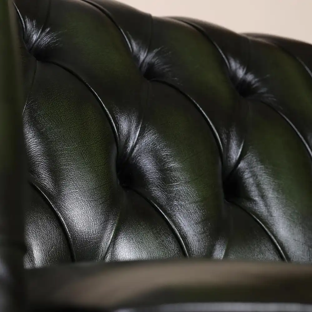 Englische Möbel Chesterfield Sofa 3-Sitzer Antik Leder Büro Herrenzimmer NEU UK 5
