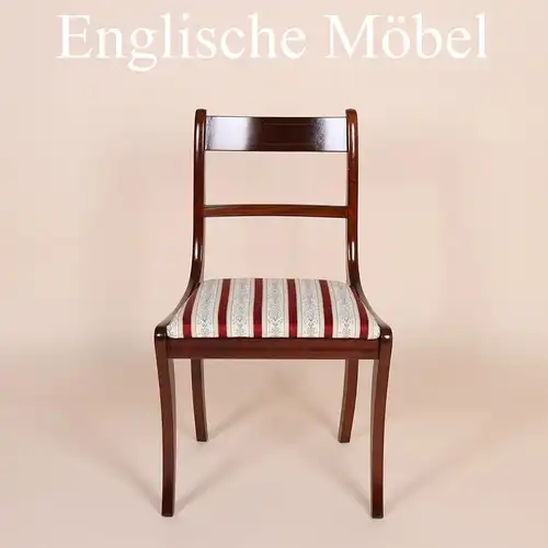 Englische Möbel Set von 4 Esszimmer Esstisch Mahagoni Stuhl Stühle Design UK