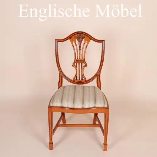 Englische Möbel Set 2 original Hepplewhite Esszimmer Esstisch Stuhl Stühle Eibe