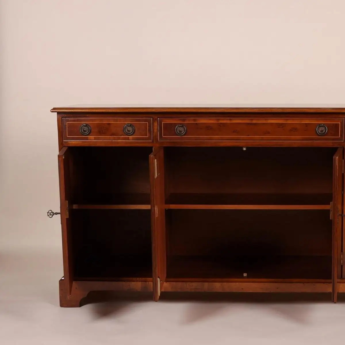 Englische Möbel Stilmöbel Sideboard Anrichte Mahagoni Intarsie Schubfächer 2