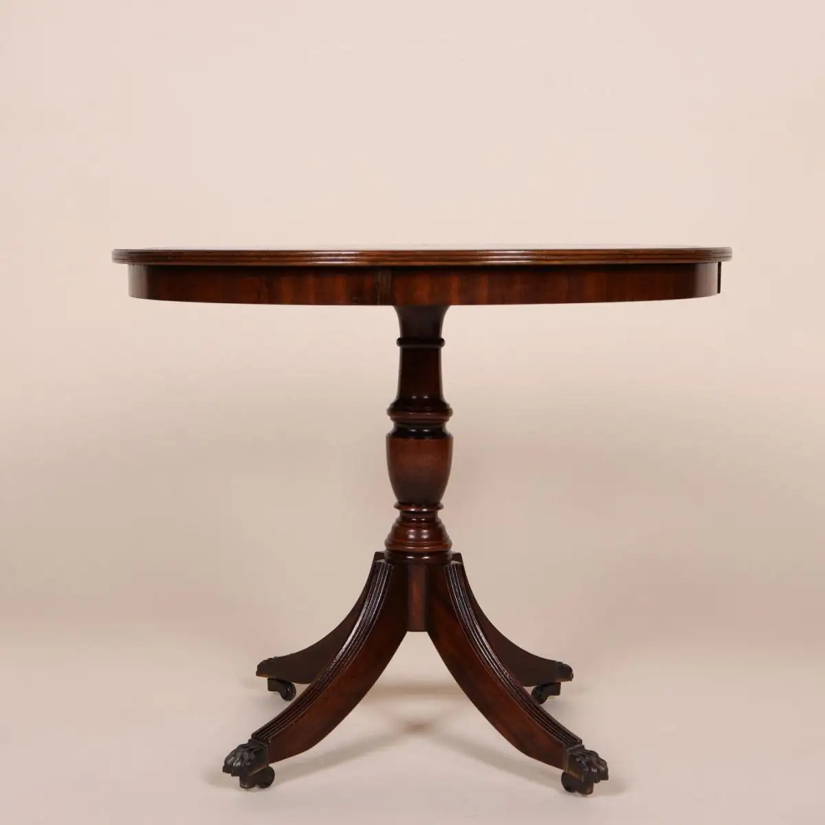 Englische Möbel Mahagoni Tisch Beistelltisch Ledereinlage braun Gold Prägung UK 1