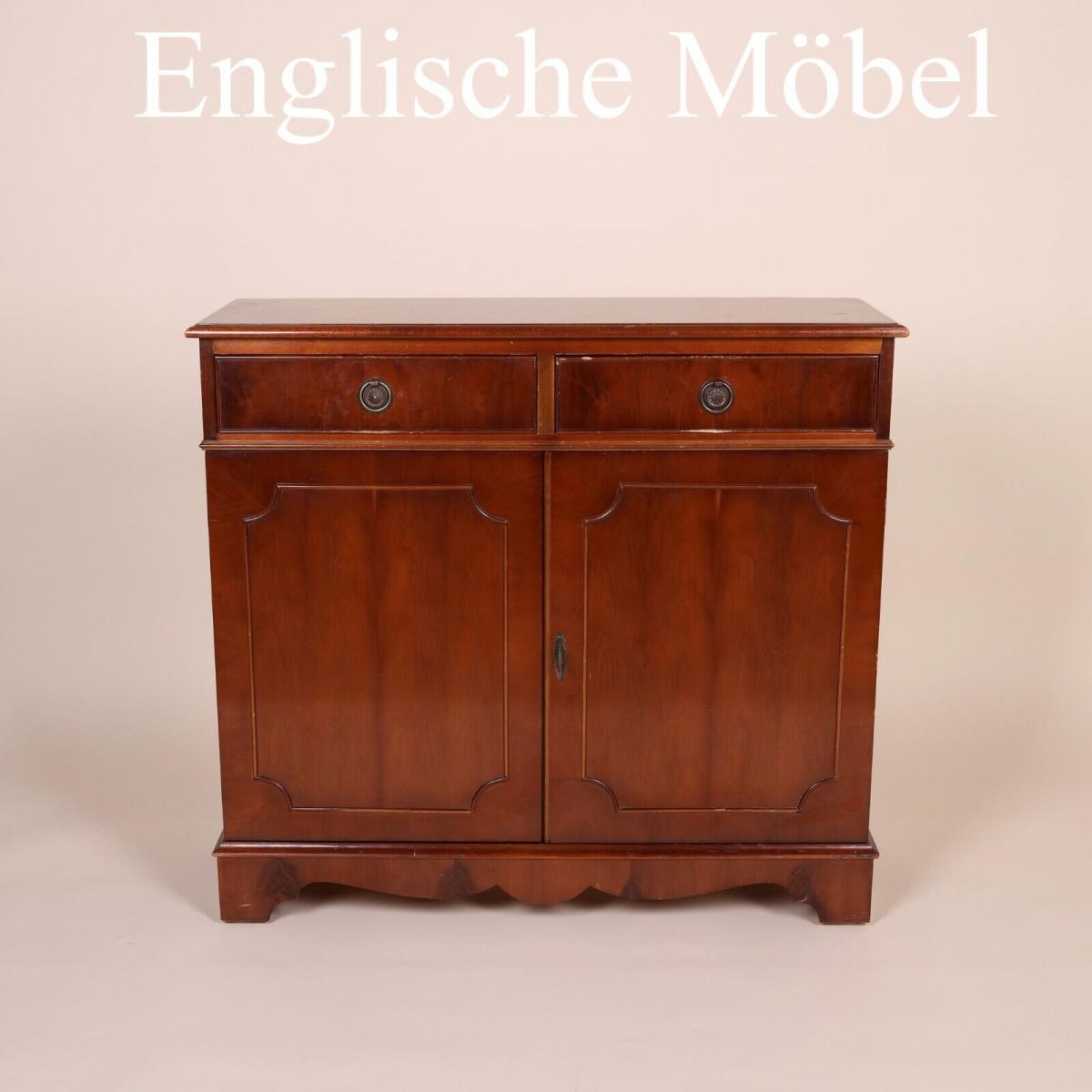 Englische Möbel Regency Stilmöbel Sideboard Anrichte Eibe zwei Schubfächer UK