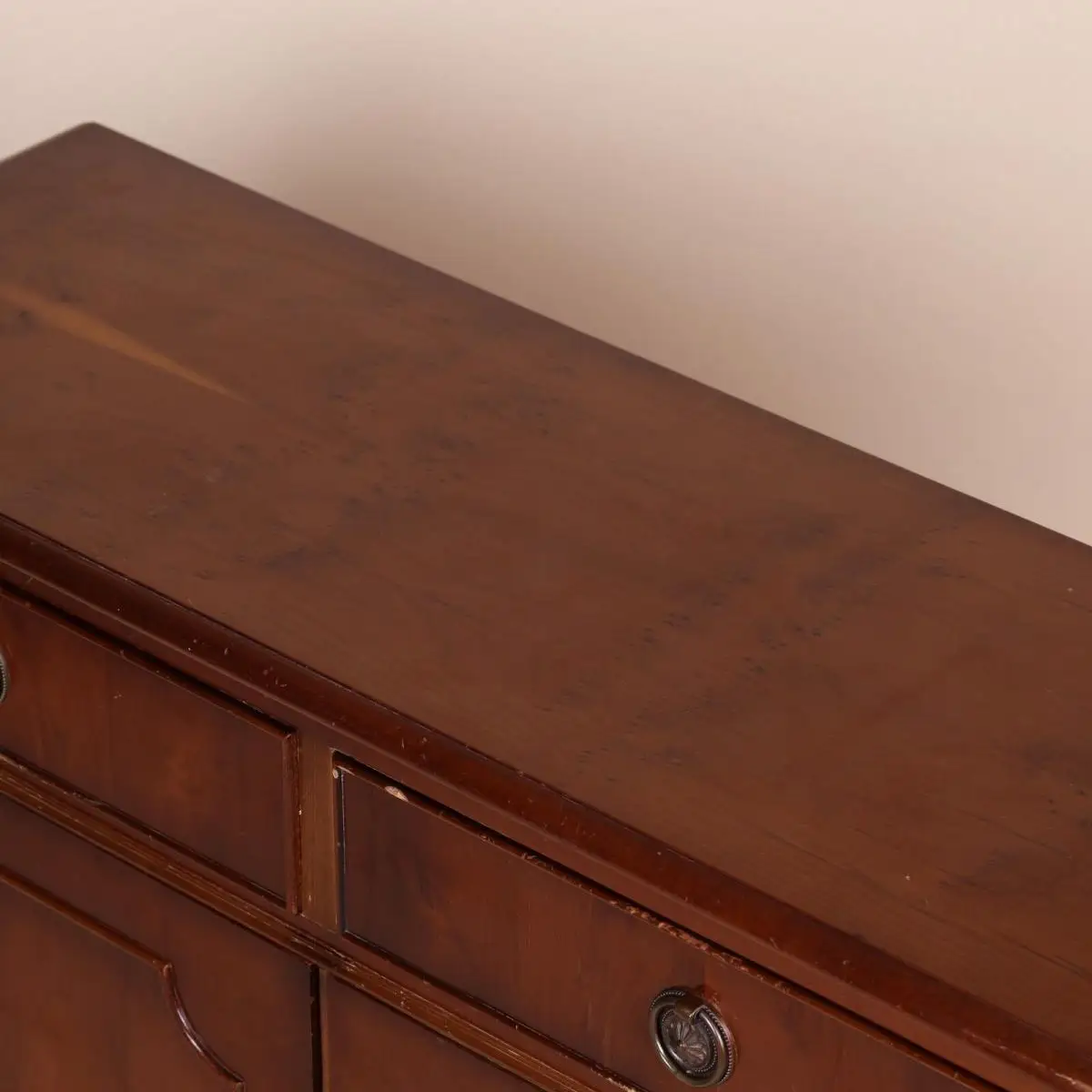 Englische Möbel Regency Stilmöbel Sideboard Anrichte Eibe zwei Schubfächer UK 4