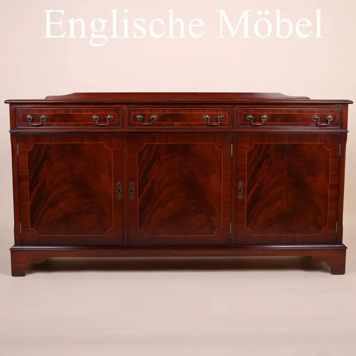 Englische Möbel Stilmöbel Mahagoni Sideboard Anrichte Intarsie Schubfächer UK 0