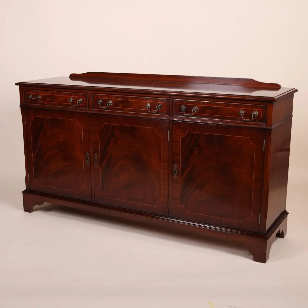Englische Möbel Stilmöbel Mahagoni Sideboard Anrichte Intarsie Schubfächer UK 1
