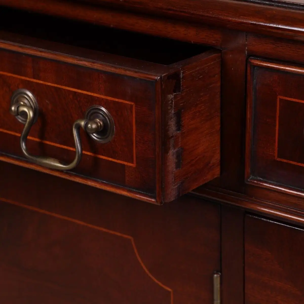 Englische Möbel Stilmöbel Mahagoni Sideboard Anrichte Intarsie Schubfächer UK 4
