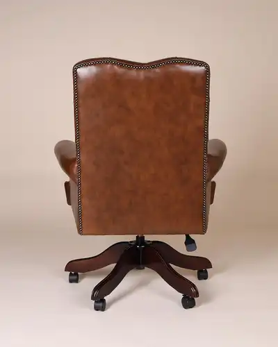 Englische Möbel Chesterfield Woburn Swivel Büro Drehstuhl Antik Leder Rollen UK