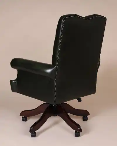 Englische Möbel Chesterfield Woburn Swivel Büro Drehstuhl Antik Leder Rollen UK