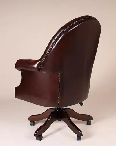 Englische Möbel Chesterfield Executive Swivel Büro Drehstuhl Antik Leder Rollen