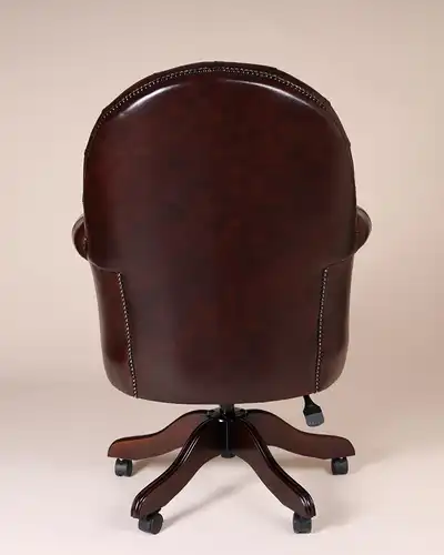 Englische Möbel Chesterfield Executive Swivel Büro Drehstuhl Antik Leder Rollen