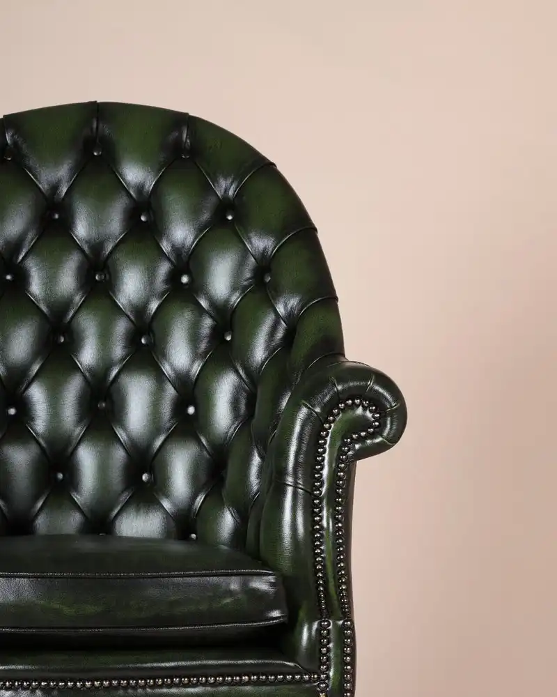 Englische Möbel Chesterfield Executive Swivel Büro Drehstuhl Antik Leder Rollen 3