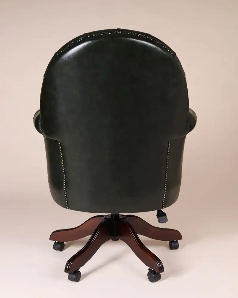 Englische Möbel Chesterfield Executive Swivel Büro Drehstuhl Antik Leder Rollen 5