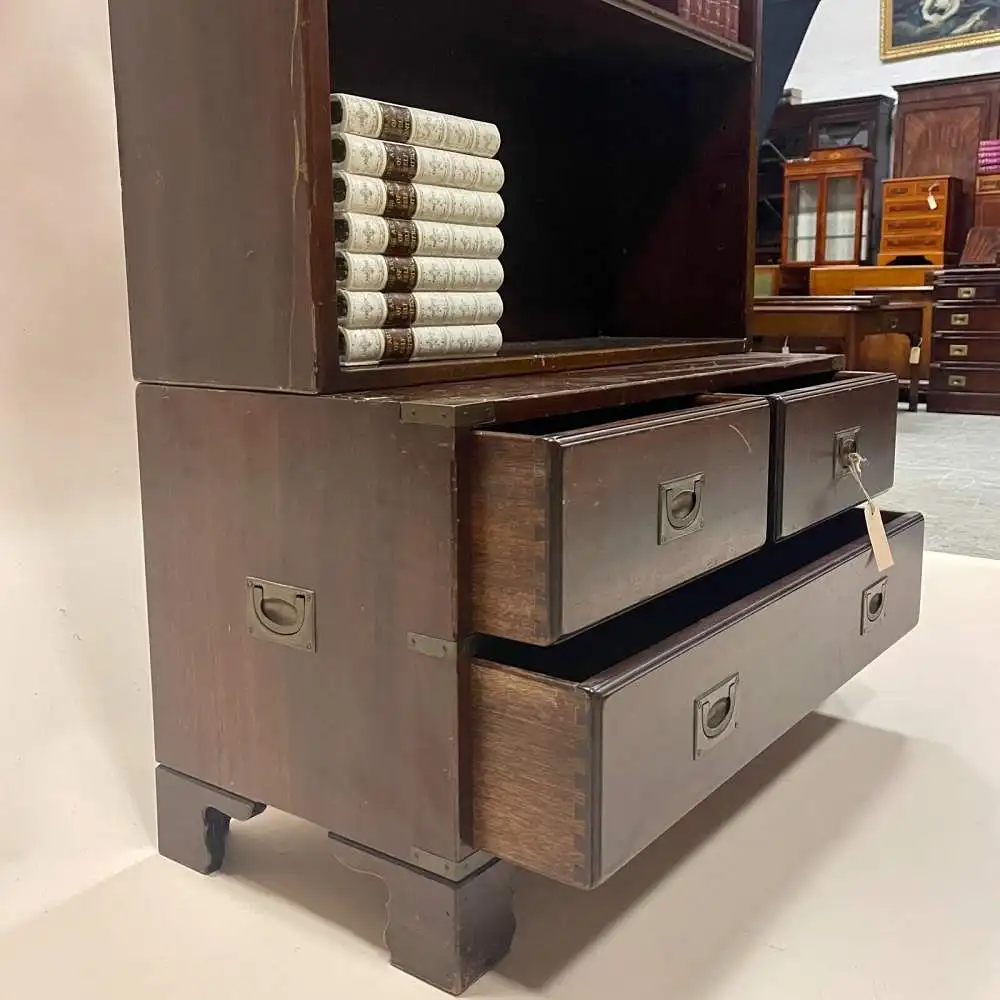 Englische Möbel original Military Bücherregal Bookcase Mahagoni Made in England 6