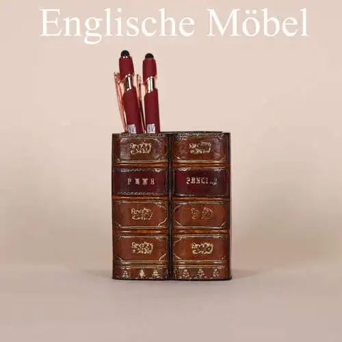 Englische Möbel Antik Design Bucharbeiten Square Stift Aufbewahrung Box Pot