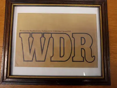 Gerahmtes WDR Logo aus West Germany Zeiten