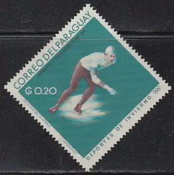 Paraguay Mi.Nr. 1636 Olympia 1968 Grenoble, Eisschnellläufer (0,20)