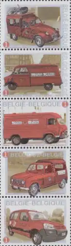 Belgien Mi.Nr. 3969-73 Postfahrzeuge (Fünferstreifen)
