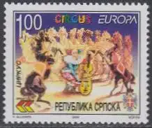 Bosnien-Herz.Serb. Mi.Nr. 241A Europa 02, Zirkus, Clown, Pferdedressur (1,00)