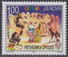 Bosnien-Herz.Serb. Mi.Nr. 241A Europa 02, Zirkus, Clown, Pferdedressur (1,00)