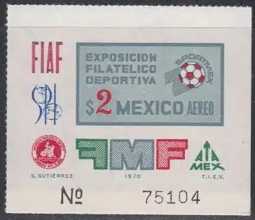 Mexiko Mi.Nr. Block 20 Briefmarkenausstellung SPORTMEX '70, Fußball