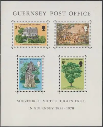 Guernsey Mi.Nr. Block 1 Exil Victor Hugos auf Guernsey